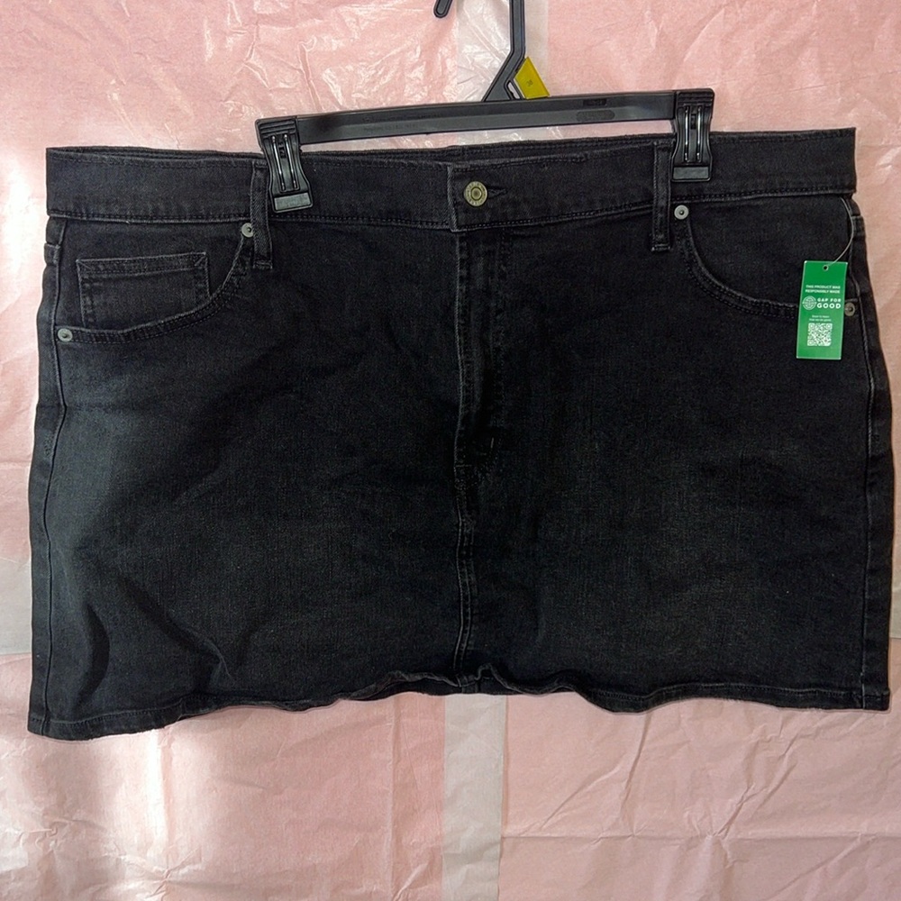 NWT The Gap Icon Denim Mini Skirt Black Wash Women’s Plus Size 20